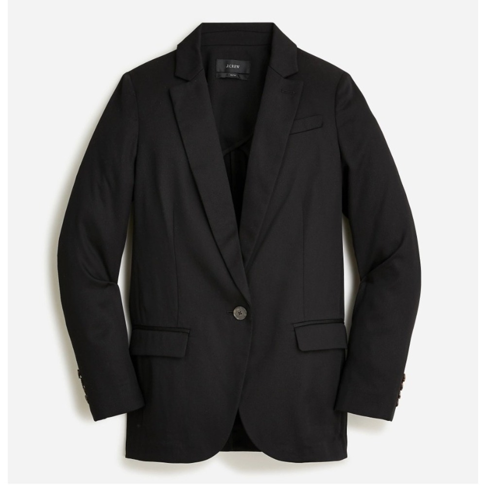 J.Crew Alfie‎ Blazer Black Lyocell Twill Single Button Jacket 14T BK026 NEW